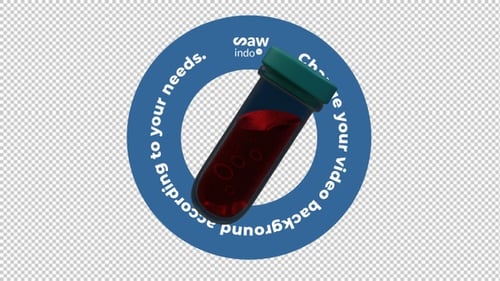 3D Animation Medical Blood In Tube Transparent Background Loop