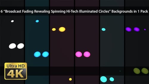 Broadcast Fading Revealing Spinning Hi-Tech Illuminated Circles - Pack 01