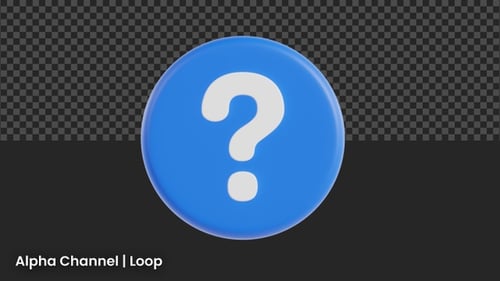 Animação de ponto de interrogação em 3D com perguntas frequentes | Alpha Channel