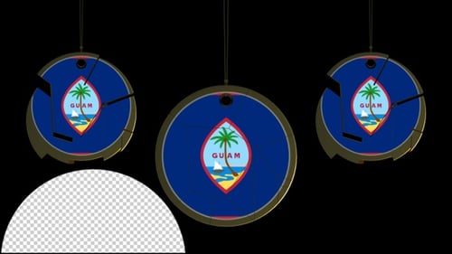 Guam Flag Golden Circular Emblem Reveal