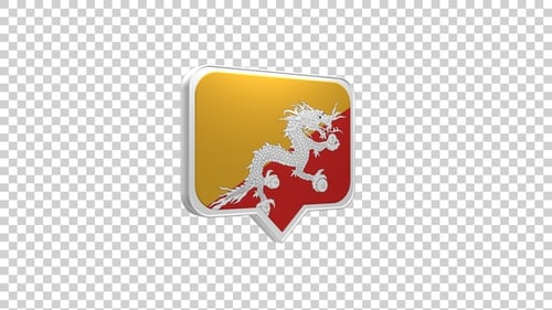 Bhutan Flag Pin Icon