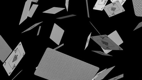 3D Aces of Spades Falling Cards Animation Loop