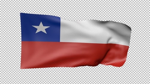 Realistic Waving Flag of Chile Animation
