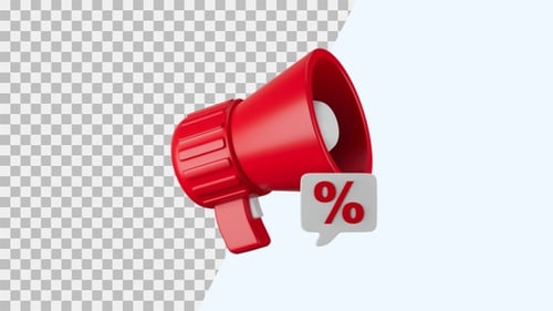 3D Animation Megaphone | Alpha Channel