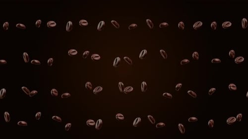 Abstract 4K Loop Animation Coffee in beans on dark background.