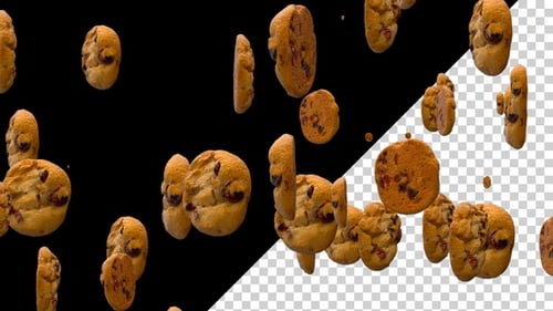 Delicious Dessert Cookies Falling Animation