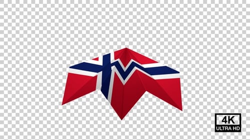 Papierflugzeug mit norwegischer Flagge