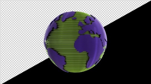 Transparenter Globus mit Weltkarten-Hintergrundschleifen