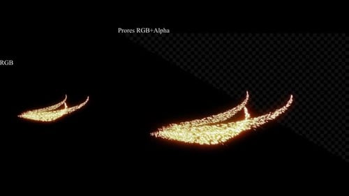 Golden Sparkle Trails Dissipate with Alpha Channel Overlay