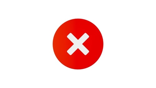 Animated Red 3D Cross Mark Error Icon Rotation
