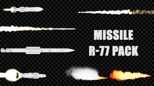 Realistic 3D Missile Flying with Fire and Smoke Trail