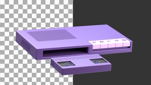 3D Animation of VHS Player Old | Alpha Channel