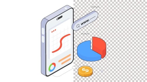 Mobile Sales Chart Animation Alpha Channel