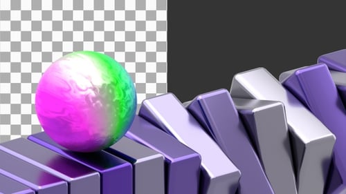 3D-Animation von Satisfying Violet Sphere Rolls | Alpha Channel