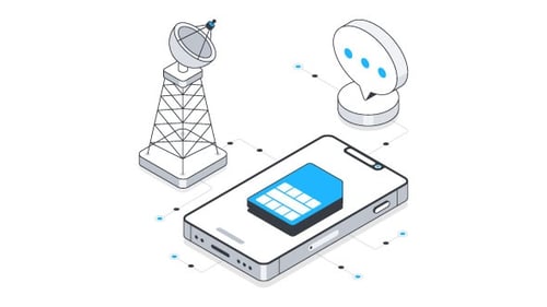 ESim Technology Isometric Animation Alpha Channel