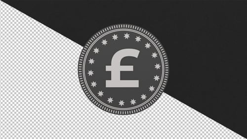 3D Animated Pound Sterling Coin Rotating