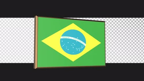 3D Animated Rotating Brazil Flag