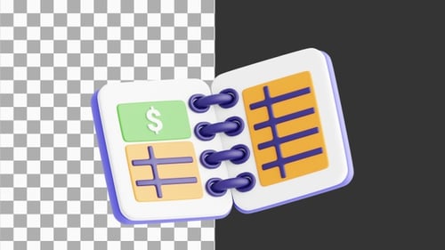 3D Animation of Comprehensive Accounting Book for Beginners | Alpha Channel