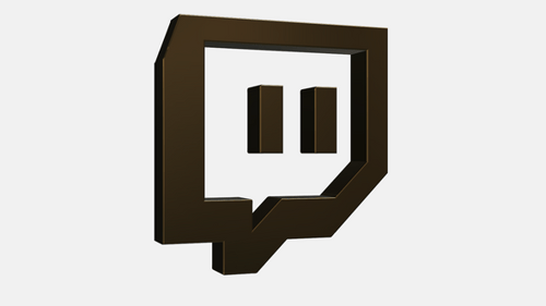 Goldenes 3D-Twitch-Logo