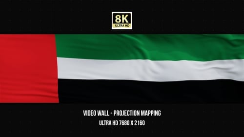 United Arab Emirates Flag Waving Video Wall Background