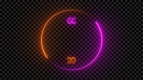 Glowing Neon Circle Quote Frame Animation