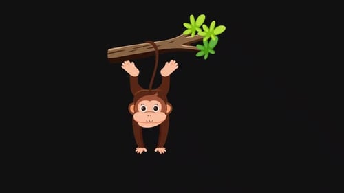 Süßer Affe animiert | Alpha Channel