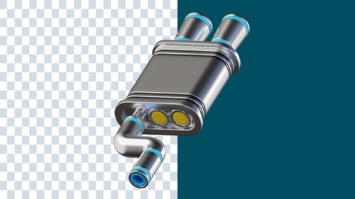 Exhaust Pipe 3D Animations | Alpha Channel