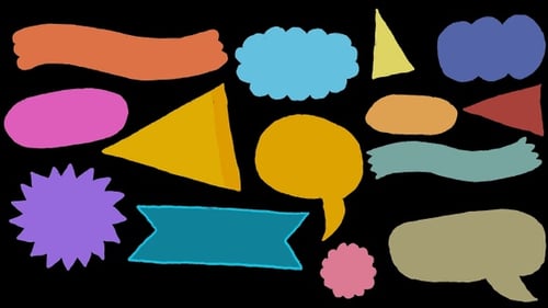 Hand Drawn Animated Labels & Shapes | Doodle Elements with Alpha Channel