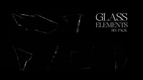 Broken Glass Fragments – Rotating Shards on Black Background