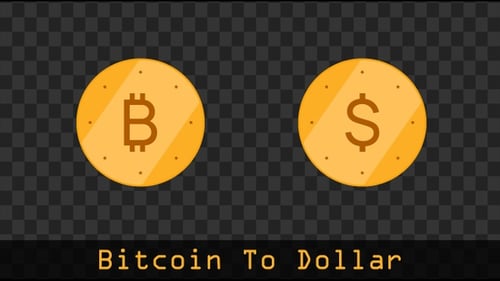 Flat Design Animated Cryptocurrency and Dollar Coin Icons
