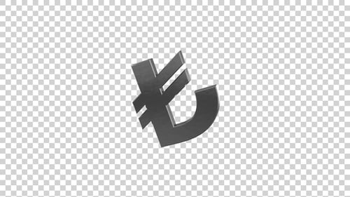 Silver Turkish Lira Currency Symbol