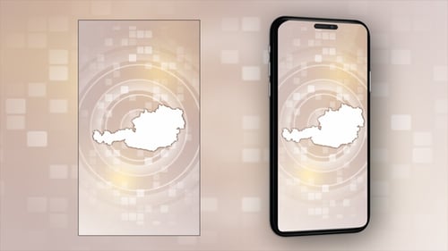 Animated Map of Austria Reveal with Digital Background