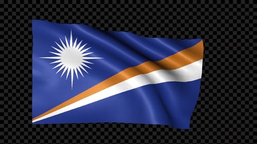 Realistic Marshall Islands Flag Waving Animation