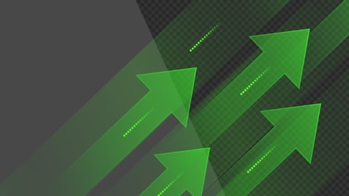 3D Animation of Business Success Arrow Growth Direction | Alpha Channel