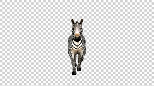 Zebra Galloping Front View
