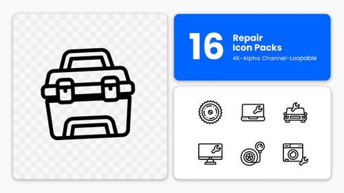 Animated Maintenance Icons – Repair, Tools & DIY Services (4K Motion Graphics)