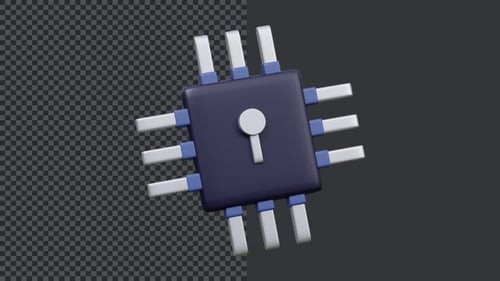3D Security Chip Animation