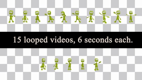 Green Alien Cartoon Character Animation Pack