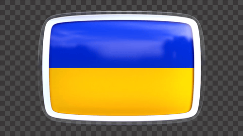 3D Glossy Ukrainian Flag Spinning Icon