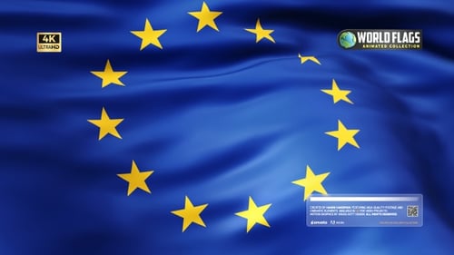Realistic Waving Flag of the European Union