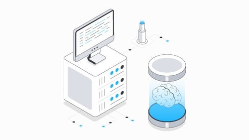 Artificial Intelligence Isometric Animation Alpha Channel
