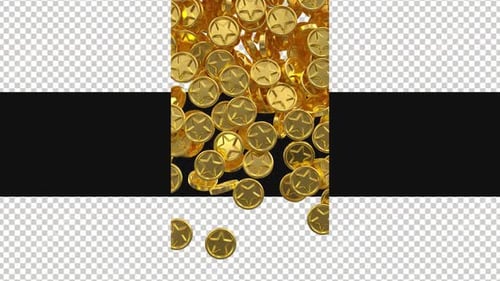 3D Gold Stars Transitions On Alpha Channel