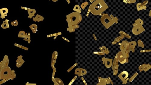 Golden Ruble Symbol Falling Alpha Loop V3