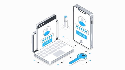 Two-Factor Authentication Isometric Animation Alpha Channel