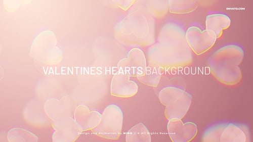 Soft Pink Bokeh Hearts Floating Background