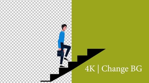 Animación 4K al subir escaleras | Alpha Vídeo