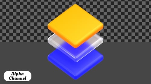 Design Layers and Stack 3D Animation | Alpha Channel