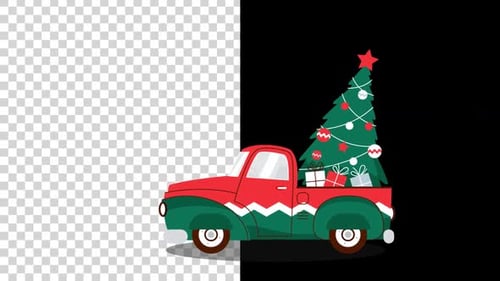 Camion à arbre de Noël transparent