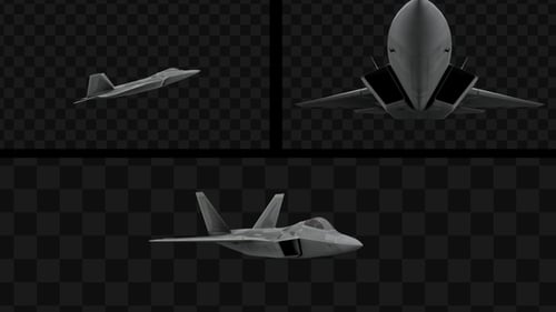 Animated Fighter Jet 3D Model with Alpha Channel