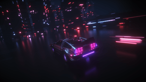 Sci-Fi-Autofahren im Cyber Punk City Loop